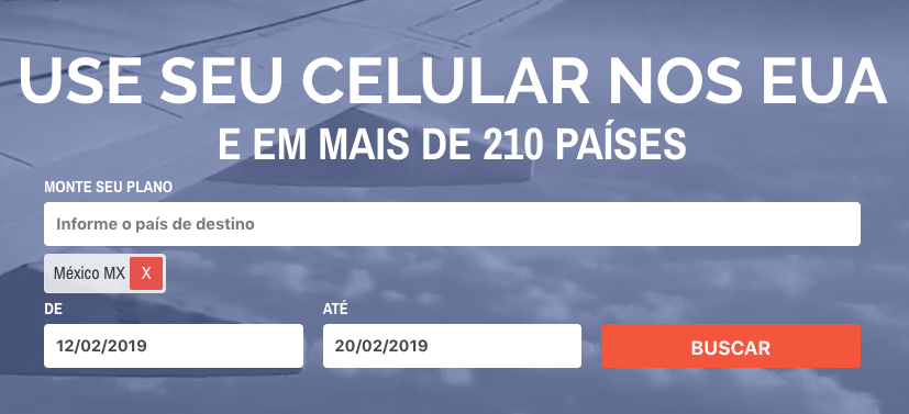 Selecionando o seu destino e os dias de início e fim da sua viagem. Selecionando o seu destino e os dias de início e fim da sua viagem.